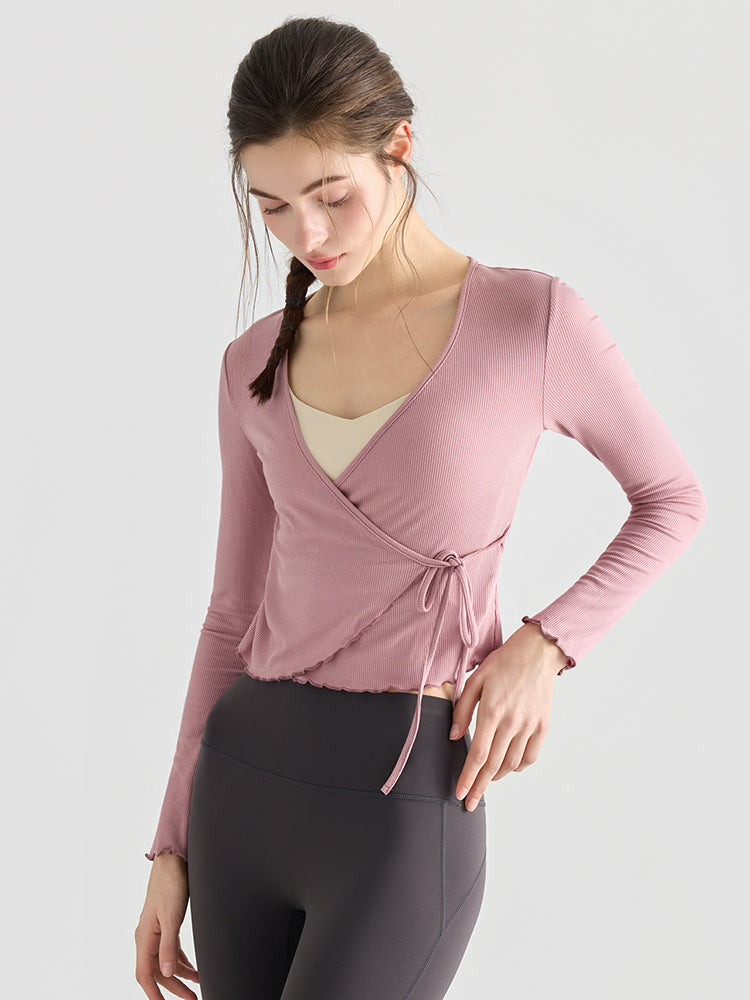 フリルカフス 速乾 羽織り ヨガトップ