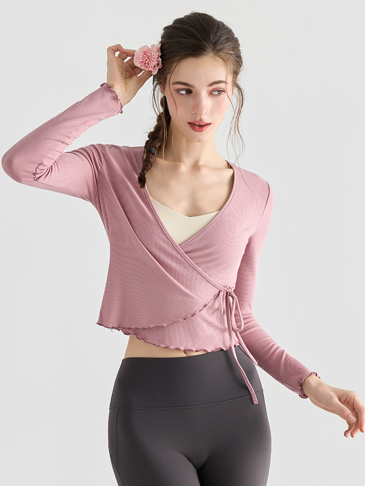 フリルカフス 速乾 羽織り ヨガトップ