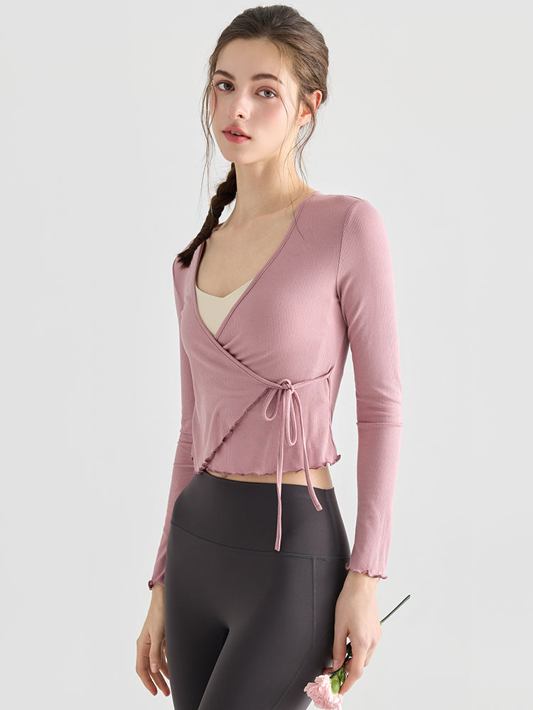 フリルカフス 速乾 羽織り ヨガトップ