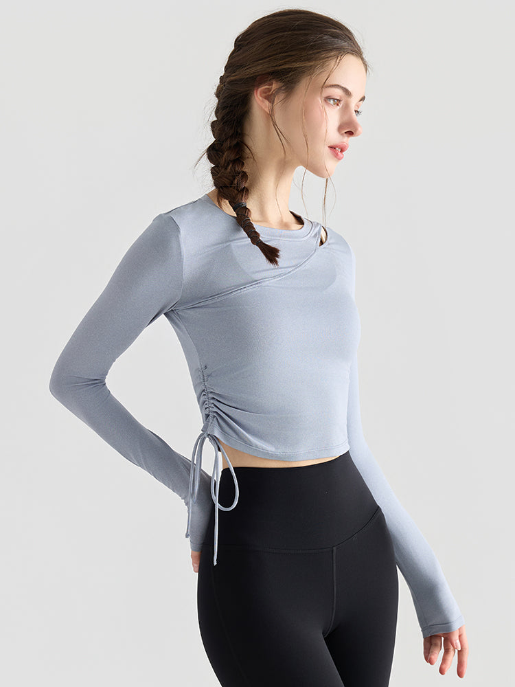 初秋 サイド ドローストリング 長袖