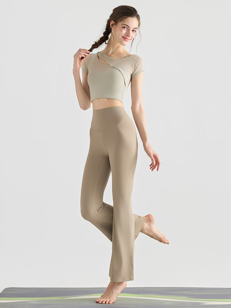 『新色追加』バック交差　フレアレギンス