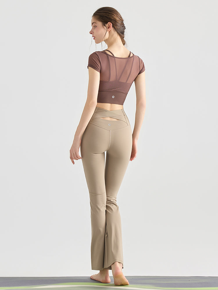 『新色追加』バック交差　フレアレギンス