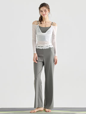 レース ワイトパンツ ヒップアップ