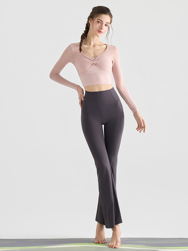 メッシュ切り替え レイヤード ロングスリーブ バッド付き