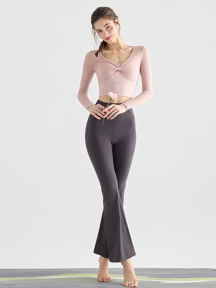 メッシュ切り替え レイヤード ロングスリーブ バッド付き