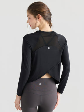 メッシュ切り替え 長袖シャツ