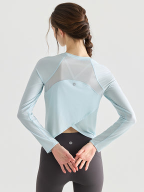 メッシュ切り替え 長袖シャツ