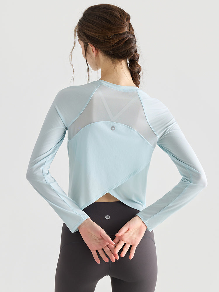 メッシュ切り替え 長袖シャツ