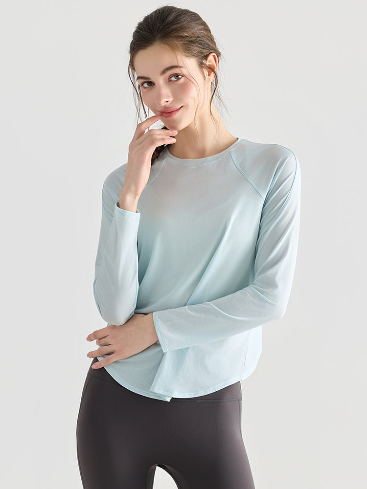 メッシュ切り替え 長袖シャツ