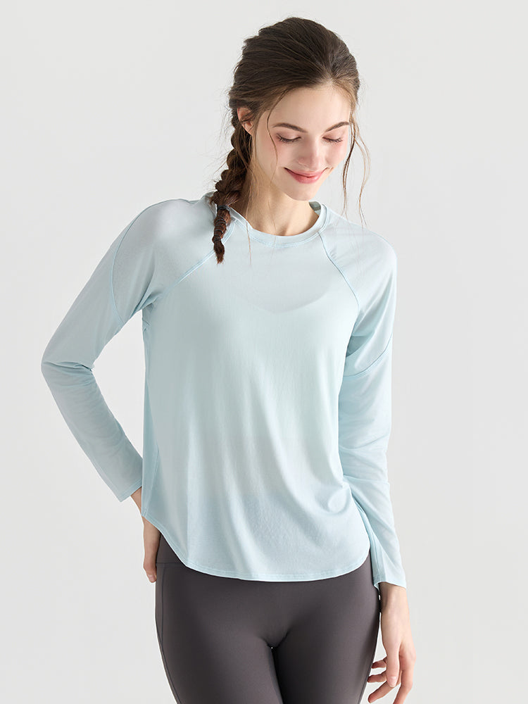 メッシュ切り替え 長袖シャツ