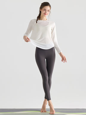 メッシュ切り替え 長袖シャツ