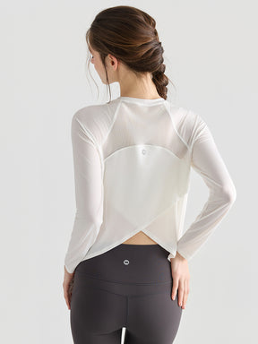 メッシュ切り替え 長袖シャツ