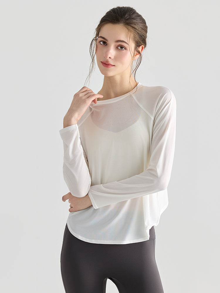 メッシュ切り替え 長袖シャツ