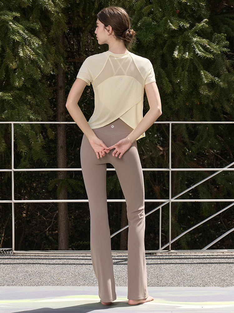 N66LYCRA®素材 美尻 ハイウエスト フレアレギンス