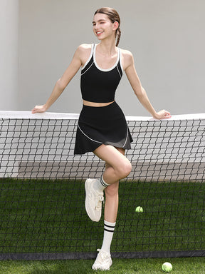 接触冷感 速乾 リブ タンクトップ テニス