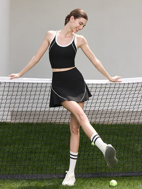 接触冷感 速乾 リブ タンクトップ テニス