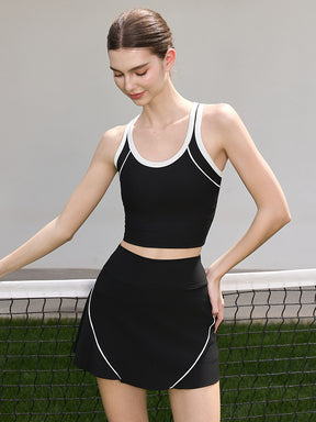 接触冷感 速乾 リブ タンクトップ テニス