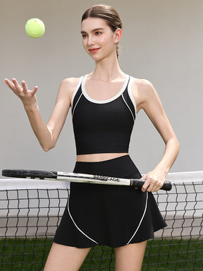 接触冷感 速乾 リブ タンクトップ テニス