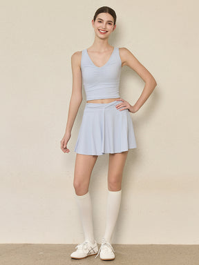 美背 Vネック 幅広ストラップ ヨガ タンクトップ