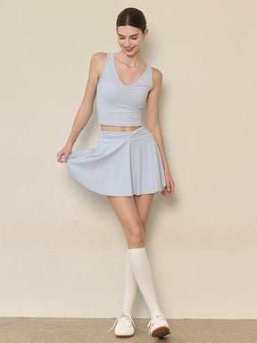 美背 Vネック 幅広ストラップ ヨガ タンクトップ