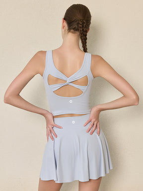 美背 Vネック 幅広ストラップ ヨガ タンクトップ