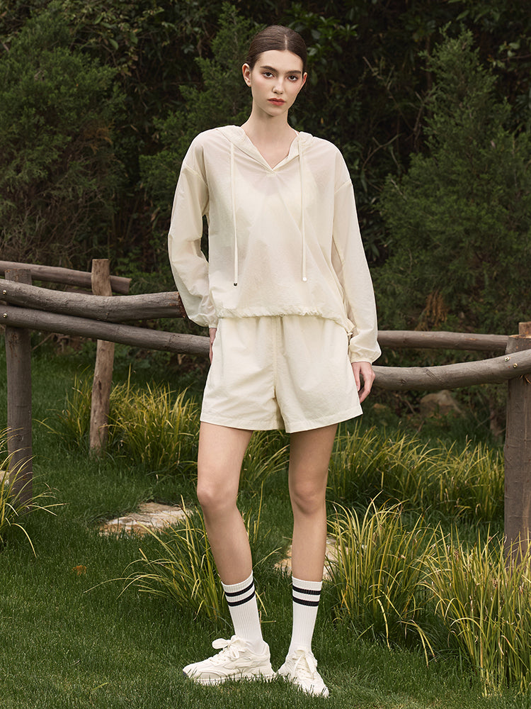 薄手 UVカット ゆったり ショートパンツ ポケット付き