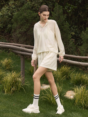 薄手 UVカット ゆったり ショートパンツ ポケット付き