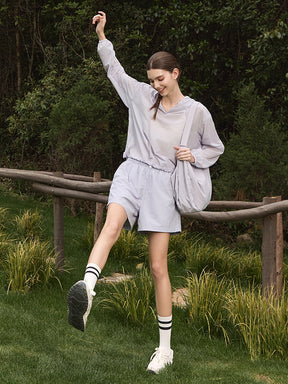 夏用 UVカット 軽量 ルーズフィット パーカー