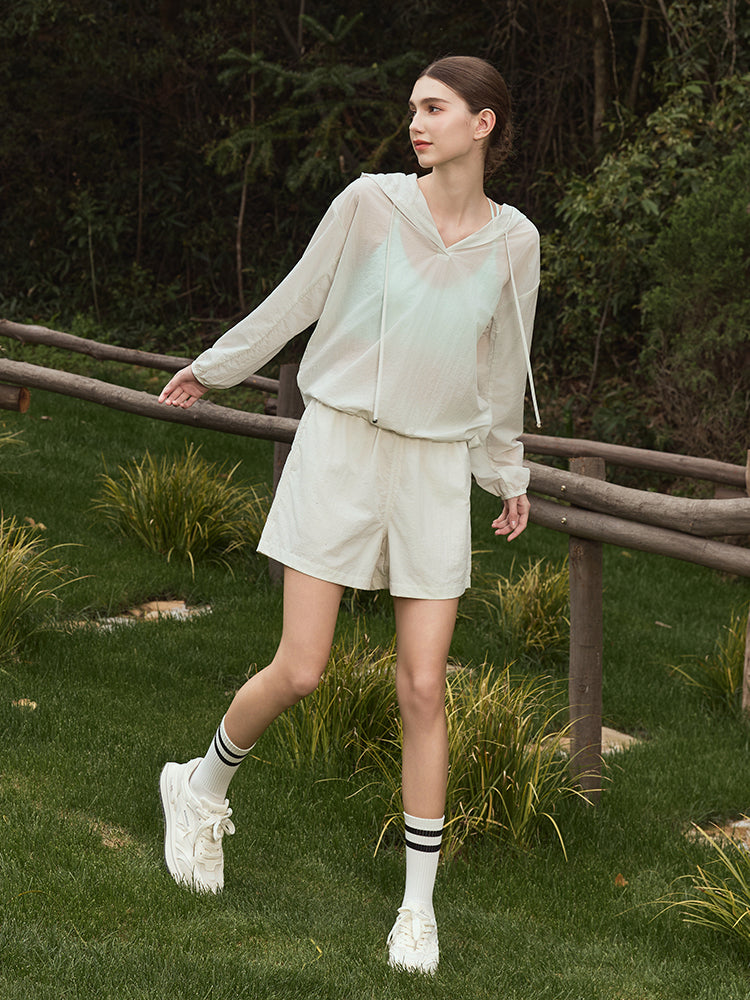 薄手 UVカット ゆったり ショートパンツ ポケット付き