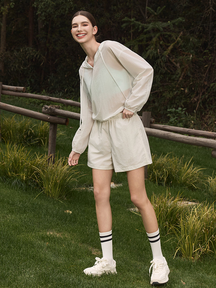 薄手 UVカット ゆったり ショートパンツ ポケット付き