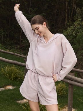 夏用 UVカット 軽量 ルーズフィット パーカー