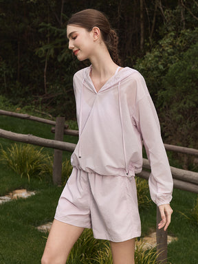 夏用 UVカット 軽量 ルーズフィット パーカー