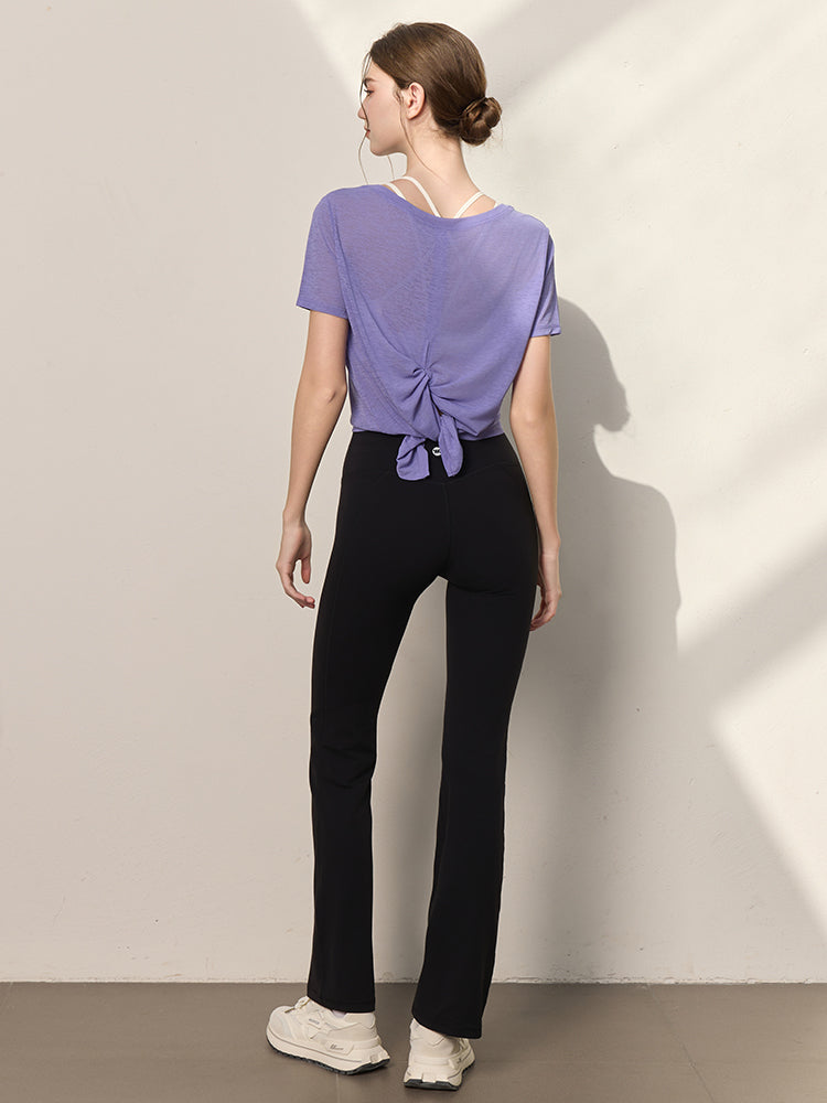 2WAY 速乾 通気性 ヨガTシャツ 半袖