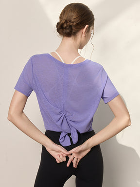 2WAY 速乾 通気性 ヨガTシャツ 半袖