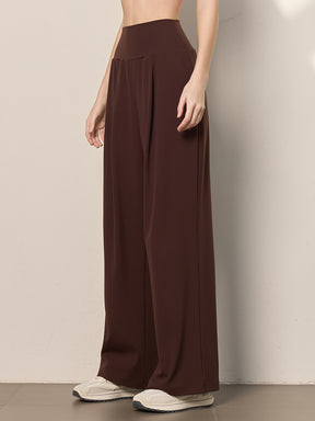 夏用 薄手 ハイウエスト ストレート ワイドパンツ