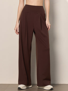 夏用 薄手 ハイウエスト ストレート ワイドパンツ