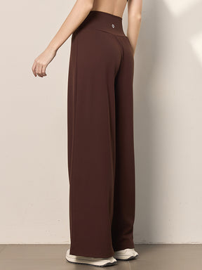 夏用 薄手 ハイウエスト ストレート ワイドパンツ