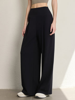 夏用 薄手 ハイウエスト ストレート ワイドパンツ
