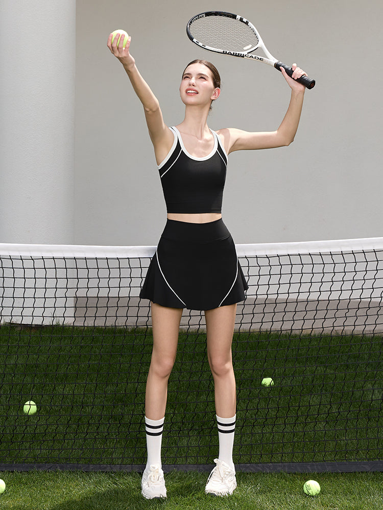 接触冷感 速乾 7A抗菌 テニススカート インナーパンツ付き