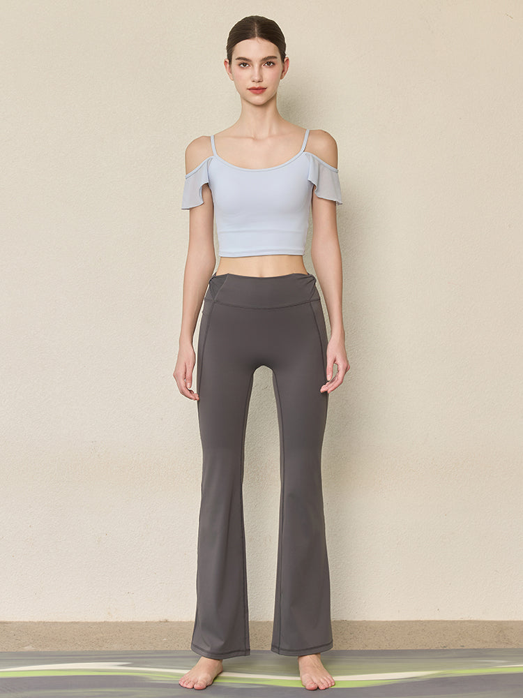 フリル オフショルダー パッド付き キャミソール