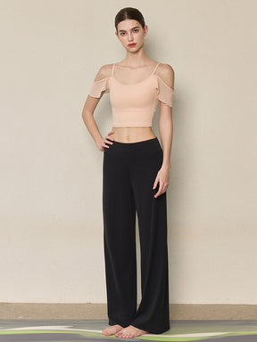 フリル オフショルダー パッド付き キャミソール