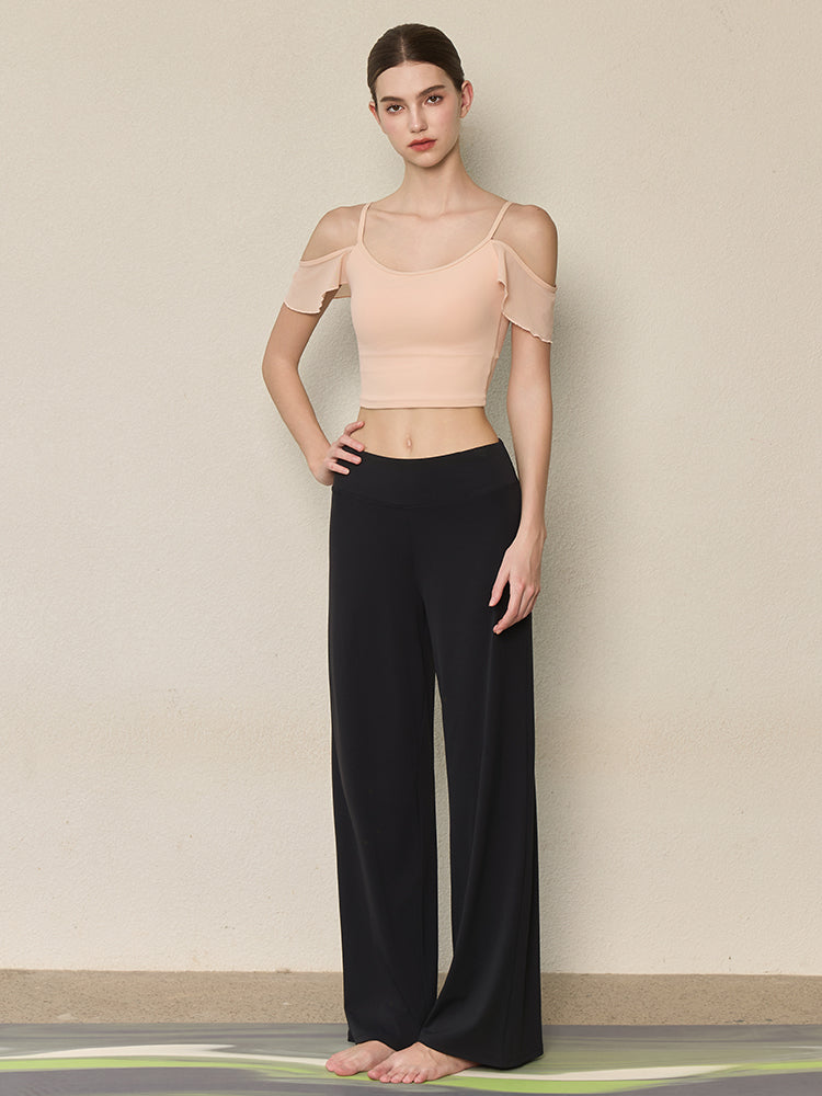 フリル オフショルダー パッド付き キャミソール