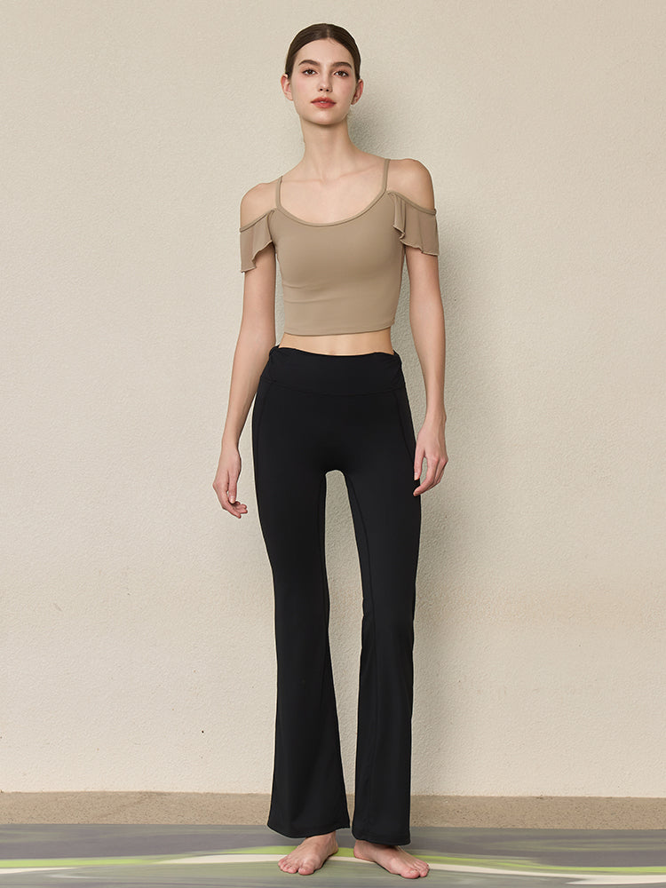 フリル オフショルダー パッド付き キャミソール