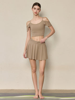 ツイストハイウエスト インナー付き テニススカート