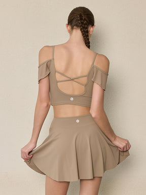 ツイストハイウエスト インナー付き テニススカート