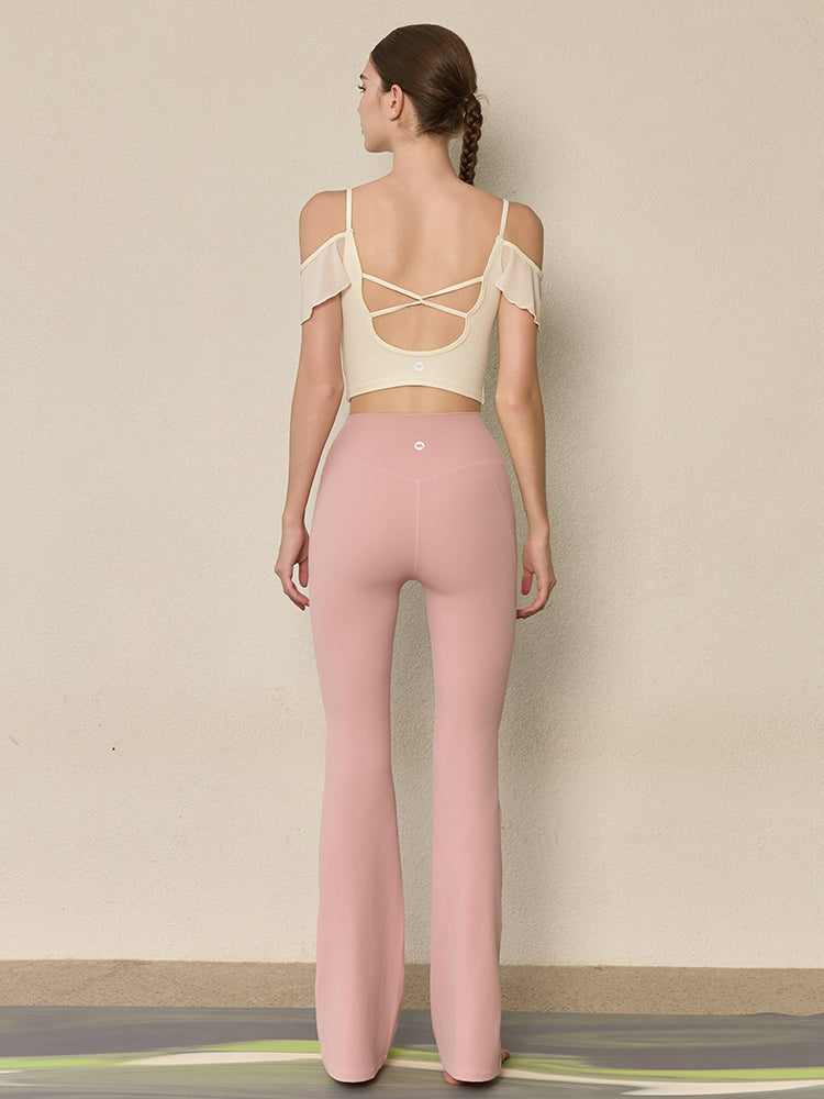 フリル オフショルダー パッド付き キャミソール