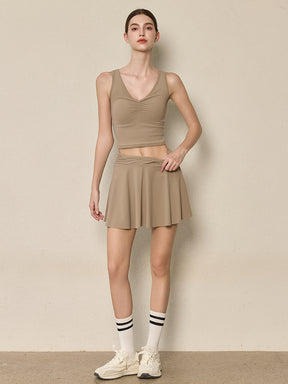 美背 Vネック 幅広ストラップ ヨガ タンクトップ