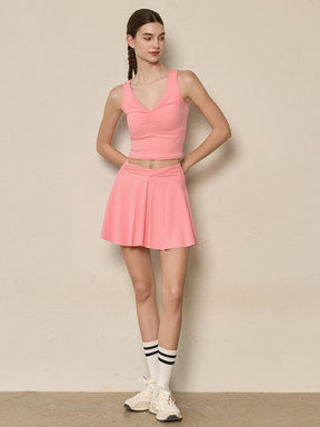 ツイストハイウエスト インナー付き テニススカート