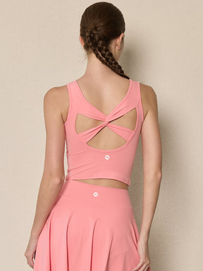 美背 Vネック 幅広ストラップ ヨガ タンクトップ