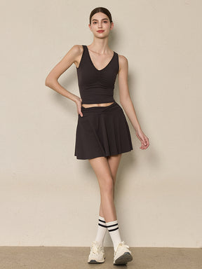 美背 Vネック 幅広ストラップ ヨガ タンクトップ